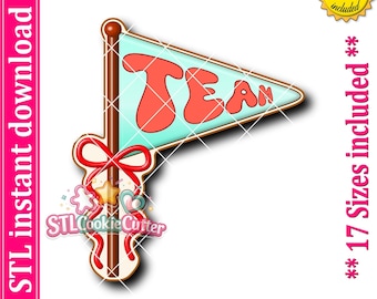 Pennant Cookie Cutter STL File (Digital Download)