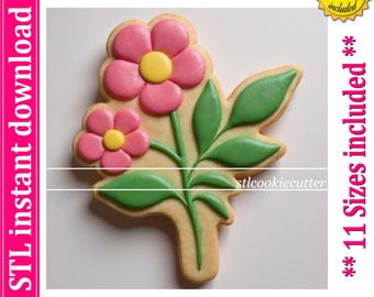 Arquivo STL para Cortador de Biscoitos em Formato de Flor, 11 Tamanhos (Download Digital)