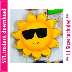 Sun Cookie Cutter STL File Instant Download, STL Cookie Cutter File