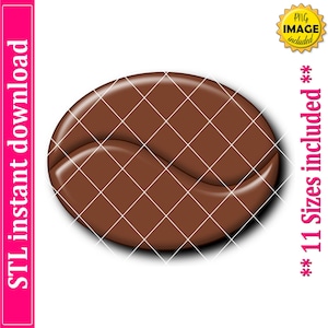 Coffee Bean Cookie Cutter STL File Instant Download, STL Cookie Cutter File