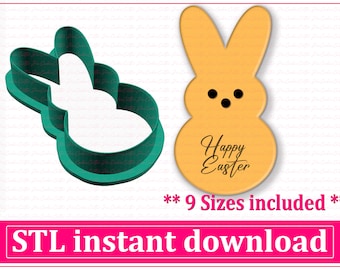 Téléchargement instantané du fichier STL Cookie Cutter de lapin de Pâques, fichier STL Cookie Cutter