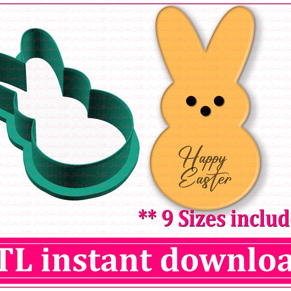 Téléchargement instantané du fichier STL Cookie Cutter de lapin de Pâques, fichier STL Cookie Cutter