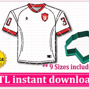 Football Jersey Cookie Cutter STL File Instant Download, STL Cookie Cutter File