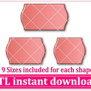 Curved Rectangle Cookie Cutter STL File Instant Download, STL Cookie Cutter File