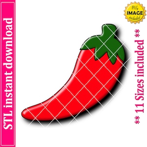 Chili Pepper Cookie Cutter STL File Instant Download, STL Cookie Cutter File