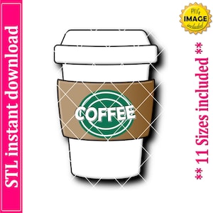 Takeaway Coffee Cup Cookie Cutter STL File, 11 Sizes (Digital Download)