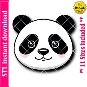 Panda Face Cookie Cutter STL File, 11 Sizes (Digital Download)