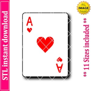 Single Playing Card Cookie Cutter STL File Instant Download, STL Cookie Cutter File
