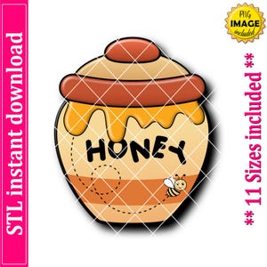 Honig-Topf-Ausstechform STL-Datei, 11 Größen (Digital Download)