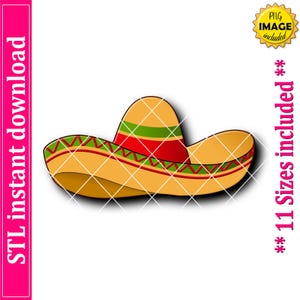 Fichier STL à l'emporte-pièce sombrero, 11 tailles (téléchargement numérique)