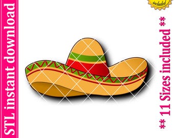 Sombrero Cookie Cutter STL File (Digital Download)