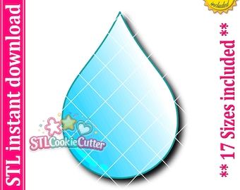 Water Drop Cookie Cutter STL File (Digital Download)