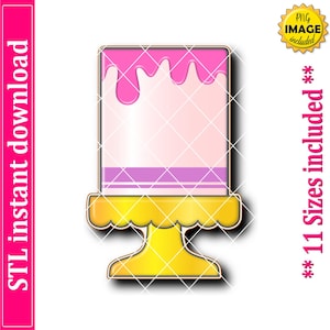 Cake on Stand Cookie Cutter STL File Instant Download, STL Cookie Cutter File
