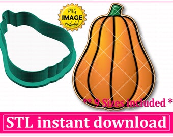 Pumpkin Cookie Cutter STL File Instant Download, STL Cookie Cutter File