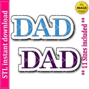 DAD Cookie Cutter STL File Instant Download, STL Cookie Cutter File
