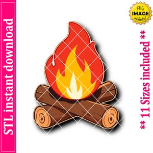 Campfire Cookie Cutter STL File, 11 Sizes (Digital Download)