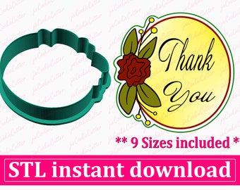 Flower Oval Cookie Cutter STL File Instant Download, STL Cookie Cutter File