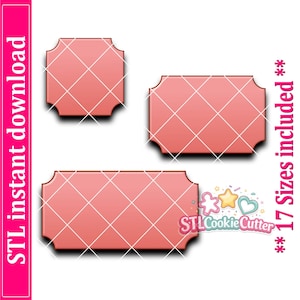Invert Curved Corner Rectangle Cookie Cutter STL File (Digital Download)