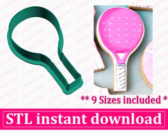 Paddle Tennis Racket Cookie Cutter STL File Instant Download, STL Cookie Cutter File