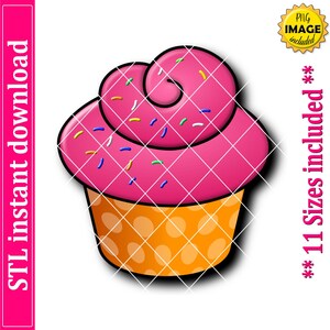 Cupcake Cookie Cutter STL File Instant Download, STL Cookie Cutter File