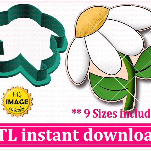 Daisy Cookie Cutter STL File Instant Download, STL Cookie Cutter File