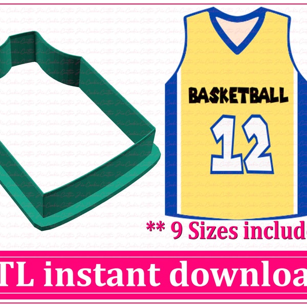 Jersey Cookie Cutter STL File Instant Download, STL Cookie Cutter File