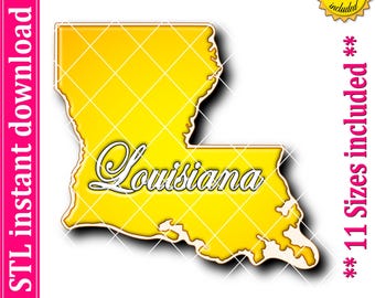State of Louisiana Cookie Cutter STL File, 11 Sizes (Digital Download)