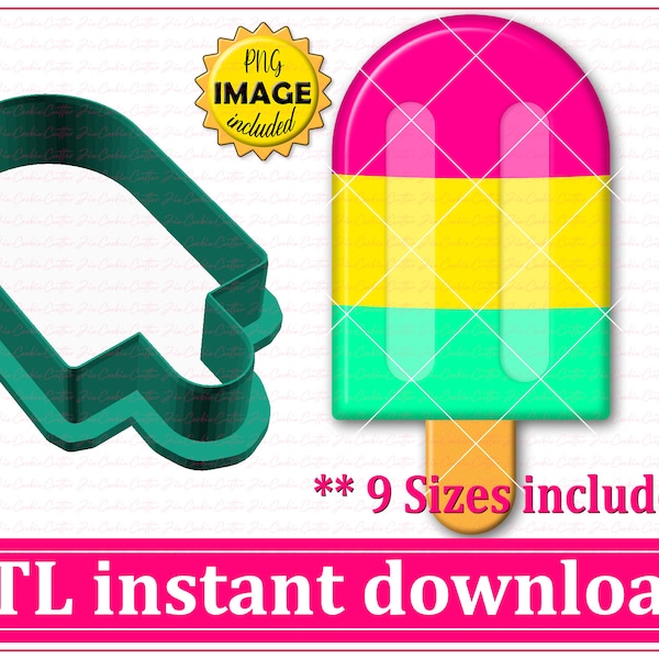 Ice Cream Cookie Cutter STL File Instant Download, STL Cookie Cutter File