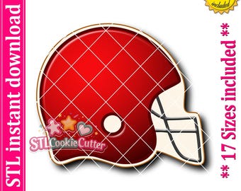 アメリカンフットボールヘルメット型クッキーカッターのSTLファイル（デジタルダウンロード）