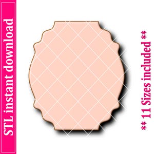Plaque Cookie Cutter STL File Instant Download, STL Cookie Cutter File