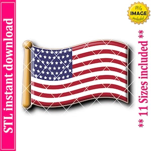Flag With Pole Cookie Cutter STL File, 11 Sizes (Digital Download)