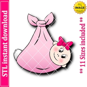 Baby Girl Wrap Carrier Cookie Cutter STL File Instant Download, STL Cookie Cutter File