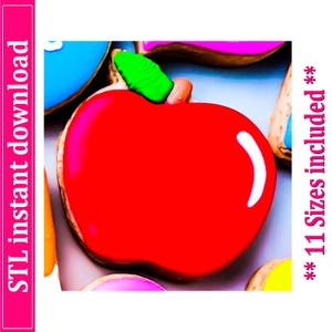 Apple Cookie Cutter STL File Instant Download, STL Cookie Cutter File