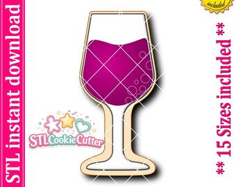Archivo STL para cortar galletas con forma de copa de vino (descarga digital)