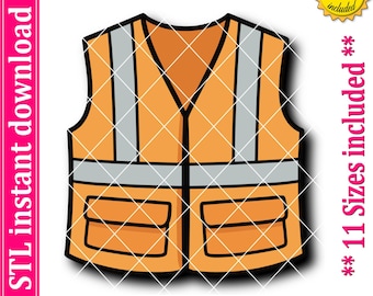 Construction Vest Cookie Cutter STL File (Digital Download)