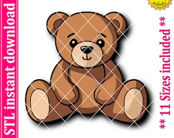 Bear Cookie Cutter STL File, 11 Sizes (Digital Download)