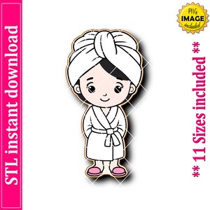 Spa Girl Cookie Cutter STL File Instant Download, STL Cookie Cutter File