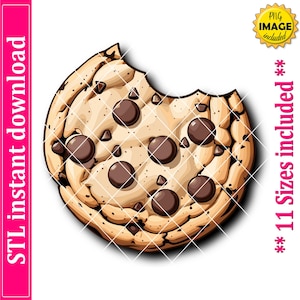 Chocolate Chip Cookie Bite Cookie Cutter STL File, 11 Sizes (Digital Download)