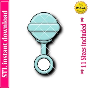 Baby Rattle Cookie Cutter STL File Instant Download, STL Cookie Cutter File