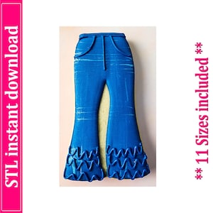 Vintage Denim Pants Cookie Cutter STL File Instant Download, STL Cookie Cutter File