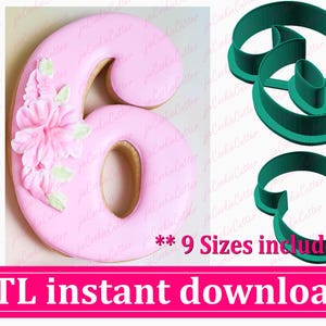 Number Nine or Number Six Cookie Cutter STL File Instant Download, STL Cookie Cutter File | Number Nine Cookie Cutter STL Instant Download