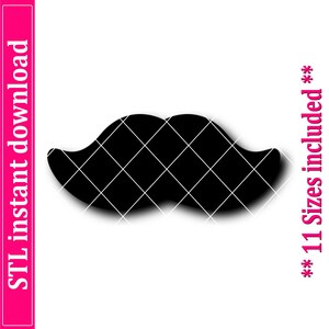 Mustache Cookie Cutter STL File Instant Download, STL Cookie Cutter File