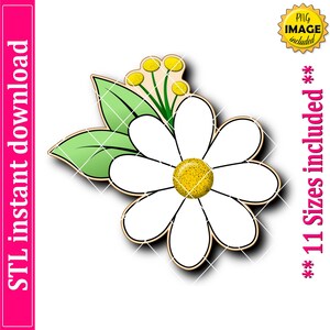 デイジークッキーカッターSTLファイルの即時ダウンロード、STLクッキーカッターファイル