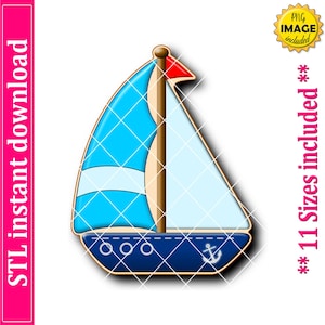 Sailboat Cookie Cutter STL File Instant Download, STL Cookie Cutter File
