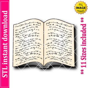 Open Book Cookie Cutter STL File, 11 Sizes (Digital Download)