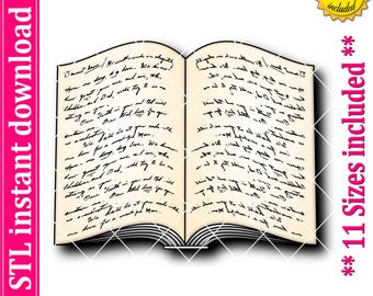 Open Book Cookie Cutter STL File, 11 Sizes (Digital Download)