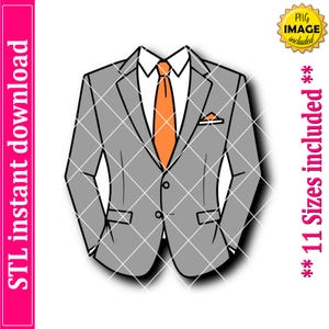 Men's Suit Cookie Cutter STL File, 11 Sizes (Digital Download)