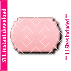 Plaque Cookie Cutter STL File Instant Download, STL Cookie Cutter File