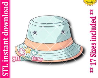 Fishing Bucket Hat Cookie Cutter STL File (Digital Download)