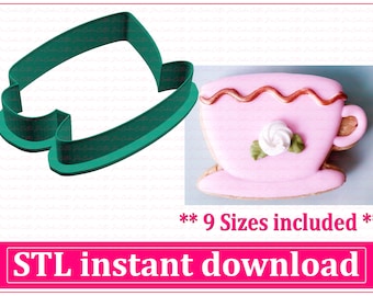 Single Cup Cookie Cutter STL File Instant Download, STL Cookie Cutter File